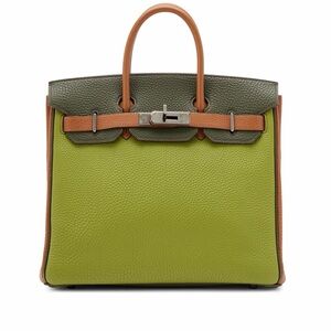 limited edition H Birkin 25 Tri-Color Special Order Vert Anis Gold lime HOLES